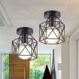 Modern Nordic Black Wrought Iron Led Ceiling Lights For kitchen Living Room Bedroom Study Balcony Restaurant Cafe