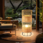 Chinese Handmade Rattan Led Floor Lamps for Living Room Sofa Side Standing Lamp Bedroom Bedside Light Table Ambient Lights