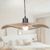 Pendant Lamp Shade Paper Rope Rattan Boho Handwoven Wicker Lampshade Home Deco Interior