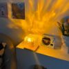 Dynamic Rotating Water Ripple Projector Night Light 16 Colors Flame Crystal Lamp for Living Room Study Bedroom Dynamic Rotating