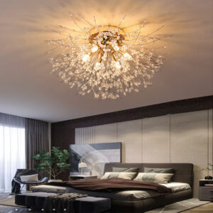 Nordic led crystal ceiling lamp chandelier for living bedroom room gold silver ball  no remote control home decoration