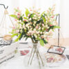 Artificial Flowers Green Branch Berry Fruit Leaves For Vase Garden Wedding Christmas Tree DIY Decoration Gift Craft Fake Plants