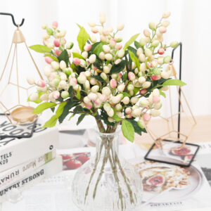 Artificial Flowers Green Branch Berry Fruit Leaves For Vase Garden Wedding Christmas Tree DIY Decoration Gift Craft Fake Plants