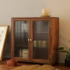 Desktop Storage Boxes Wooden Glass Storage Cabinets Storage Racks Wooden Household Multi-Layer Cosmetics Organizer Box