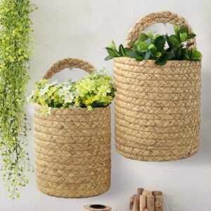 Basket Laundry Seagrass Plant Hanger Flower Pot Baskets For Planters Handmade Belly Rattan Decorative Hanging Pots