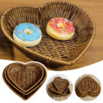 Rattan Fruit Basket Sundry Storage Basket Hand-Woven Storage Box Home Storage Supplies Tabletop Display Rattan Basket