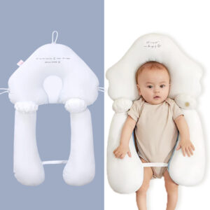 Solid Color Baby Pillow Newborn Bed Soothing Pillow Reboundable Side Sleeping Multifunctional Baby Pillow Breathable and Comfort