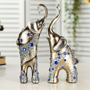 Resin Elephant Crafts Mother and Child Animal Figurine Home Living Room Decoration Creative