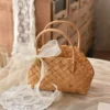Wood Chip Hand Woven Basket Flowers Basket Wicker Baskets Decorative Fruit Snack Bread Vegetable Basket For Organizing