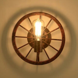 Retro Wheel Wall Light Vintage Industrial Restaurant Bar Cafe Wall Lamp
