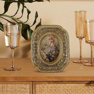 Antique Style Ornate Picture Frame, Tabletop Wall Hanging Embossed Photo Gallery Photo Frame