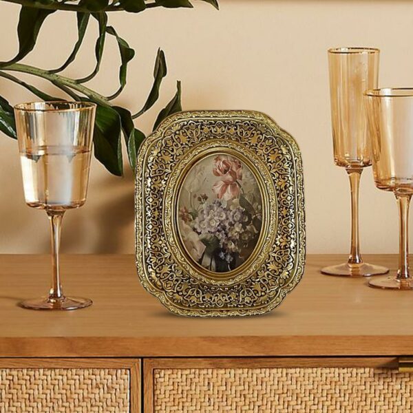 Antique Style Ornate Picture Frame, Tabletop Wall Hanging Embossed Photo Gallery Photo Frame