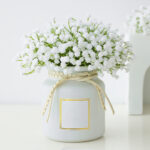 White Babys Breath Flowers Artificial White Fake Flowers Gypsophila DIY Floral Bouquets Arrangement Wedding Home Decor