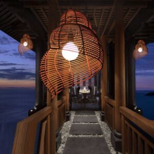 Wicker lamp shades pendant lamp Bar Kitchen Dining room natural lamp Handmade  Bulb rattan bamboo pendant lights