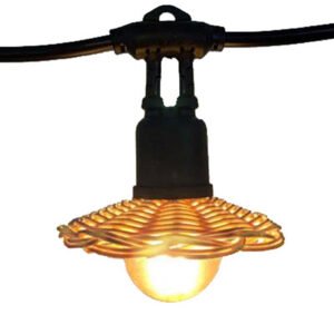 Rattan Woven Lamp Shade Rustic Retro Style Outdoor Chandelier Shade Lampshade