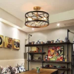 American Wrought Iron Ceiling Lamp Dining Room Kitchen Bedroom Study Corridor Porch Ceiling Lamp Lighting for Living Room