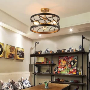 American Wrought Iron Ceiling Lamp Dining Room Kitchen Bedroom Study Corridor Porch Ceiling Lamp Lighting for Living Room