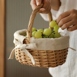 Picnic Basket Storage Box Easter Manual Exquisite Art Gift Decoration Wicker Large Capacity With Handle Liner Baskets