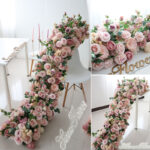Artificial Flower Row Table Centerpiece Wedding Rose Peony Mix Flowers Backdrop Wall Arches Deco Party Stage Floral