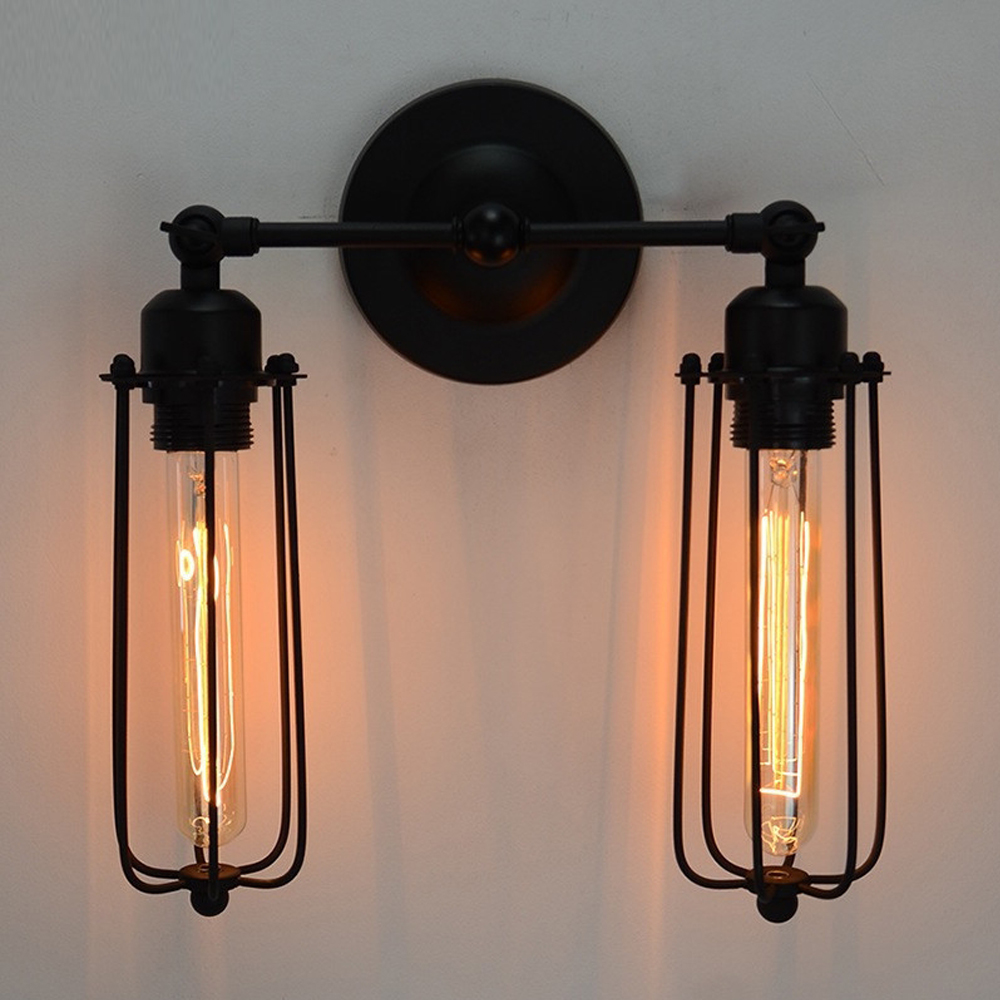 Retro Industrial Iron Wall Light Sconce Corridor Staircase Restaurant Loft Bedroom Bedside Lamp House Decor Indoor