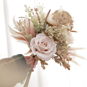 Wedding Decoration Artificial Flowers Rose Peony Pampas Bride Bouquet Home Christmas Party Arrangement Silk Plastic Fake Flowers