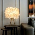 Pendant Light Shade Feather Lampshade Table Lamp Hanging Lampshade for Living Room Floor Lamp
