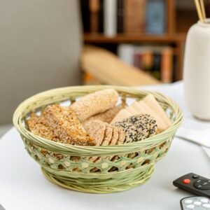 Natural Handmade Bamboo Fruit Baskets Vegetables Bread Rattan Steamed Storage Basket Home Tableware Storage
