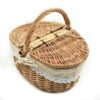 Woven Wicker Basket Making English Camping Picnic Basket Tote Basket Shopping Storage Basket With Double Lids Home Decorv