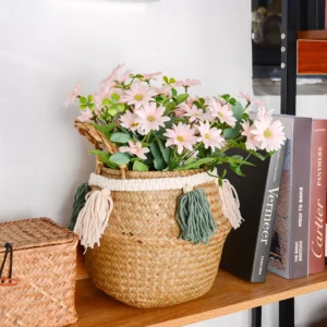 Macrame Decoration Basket Garden Flower Pot Storage seagrass Basket Home Organizer Basket laundry basket