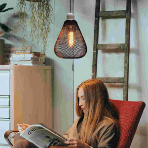 Wrought Iron Lampshade Hanging Shades Light Bulb Covers Bare Pendant Only Decorative Plafond for chandelier