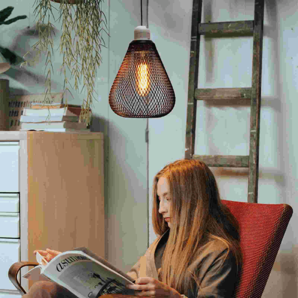 Wrought Iron Lampshade Hanging Shades Light Bulb Covers Bare Pendant Only Decorative Plafond for chandelier