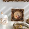 Retro Resin Golden Photo Frame Victorian deco Tabletop/Wall Hanging Display Mini Square Palm