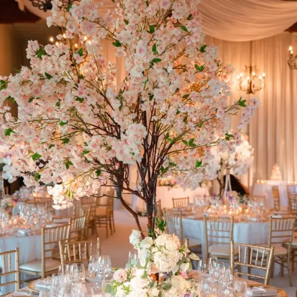 Artificial Flowers Cherry Blossom Sakura Garland Wedding Arch Garden Backdrop Home Party Decoration Silk Fake