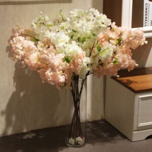 Artificial Sakura Cherry Blossom Flower Silk Fake Flowers Wedding Home Decoration