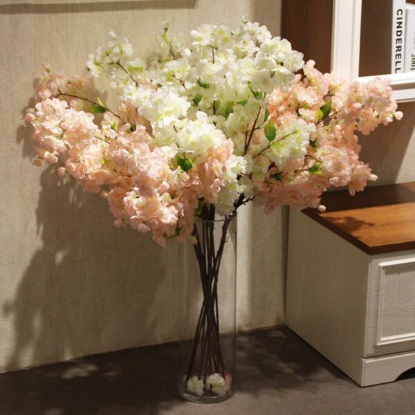 Artificial Sakura Cherry Blossom Flower Silk Fake Flowers Wedding Home Decoration