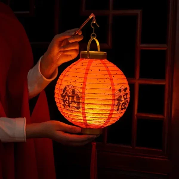 Chinese lamp LED Glowing classical red paper lantern DIY Assemble Paper Lanterns Spring Festival Children Gifts New Year Decor