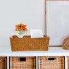 Storage Baskets Woven Wicker Hyacinth Water Bread Fruit Tray Serving Box Picnic Basket Kitchen Storage Basket Bins Food Snack