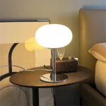 Table Lamp Medieval Cream Glass Lamp Living Room Bedroom Study Simple Atmosphere Retro Glass Standing Lamp Home Decor