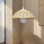 Vintage Bamboo Lamp Shade Home Decorative Replacement Rattan Lamp Shade Pendant Bulb Guard for Table Lamp Bedroom Cafe