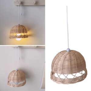 Rattan Lampshade Basket Chandelier Lamp Shade Lamp Decoration Lights Fixture