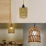 Bohemian Style Handwoven Home Decor Ceiling Lamp Woven Lampshade Rattan Lampshade Pendant Lamp