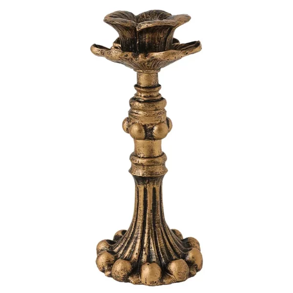Antique Candlestick Resin Candle Accessory Retro Candle Holder French Candle Sconce Nostalgic Candlestick Home Decor