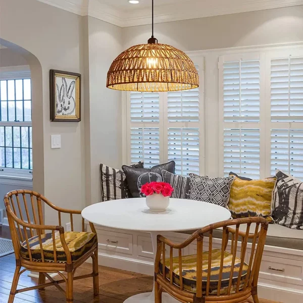 Hemp Rope Chandelier Homestay Pastoral Restaurant Tea Room Bar Bedroom Livingroom Zen Handmade Lamp Pendant Light
