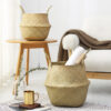 Wicker Storage Basket Flower Baskets Laundry Storage Decorative Basket Rattan Flower Pot Garden Planters Household