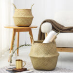 Wicker Storage Basket Flower Baskets Laundry Storage Decorative Basket Rattan Flower Pot Garden Planters Household