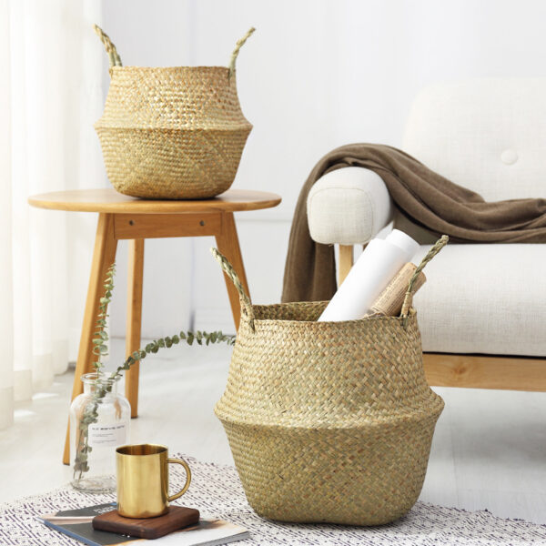 Wicker Storage Basket Flower Baskets Laundry Storage Decorative Basket Rattan Flower Pot Garden Planters Household