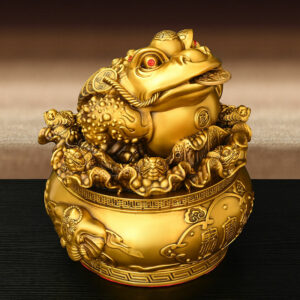 Wealth All Copper Golden Toad Ornament Three Legged Golden Toad Treasure Bowl Hundred Wealth Golden Toad Home Living Ornaments