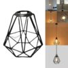 Retro Metal Pendant Lamp Shade Chandelier Light Cover Dining Room Cafe Hotel Bulb Cage Guard for Household Light Fixture Cover