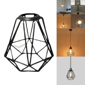 Retro Metal Pendant Lamp Shade Chandelier Light Cover Dining Room Cafe Hotel Bulb Cage Guard for Household Light Fixture Cover