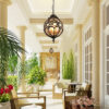 Vintage glass chandeliers ball outdoor pendant lamp balcony grape waterproof aluminum E27 bulb garden hanging lamp